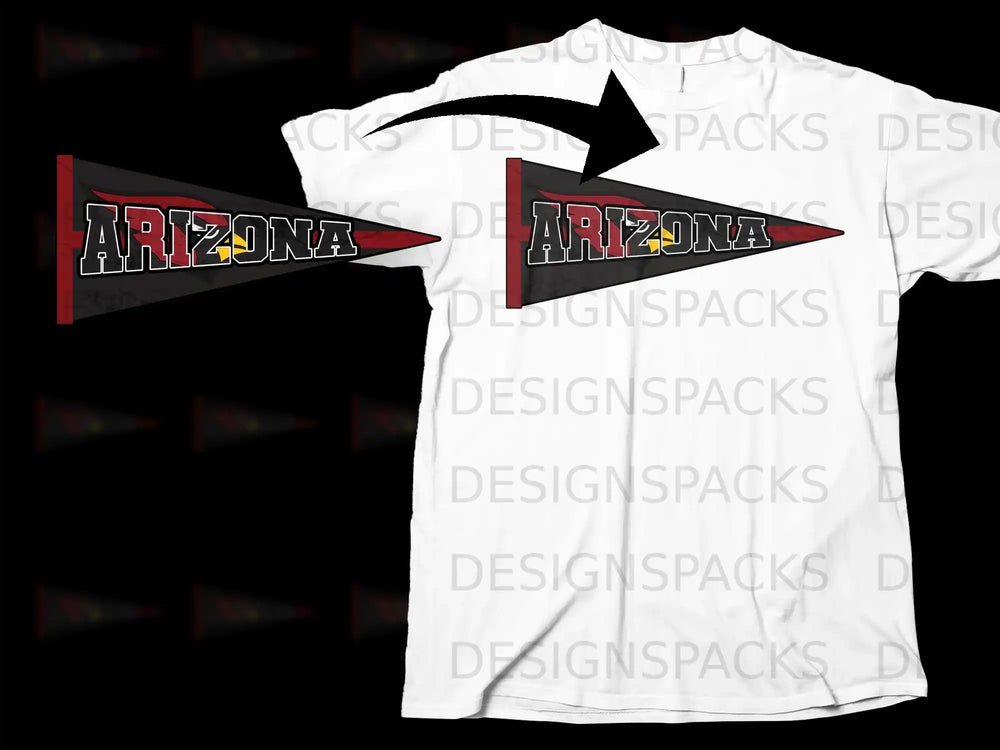 Arizona Red and Black Pennant Design T-shirt