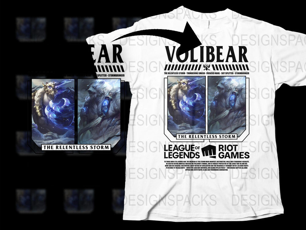 League of Legends Volibear T-Shirt, The Relentless Storm Graphic Tee, Riot Games Merchandise