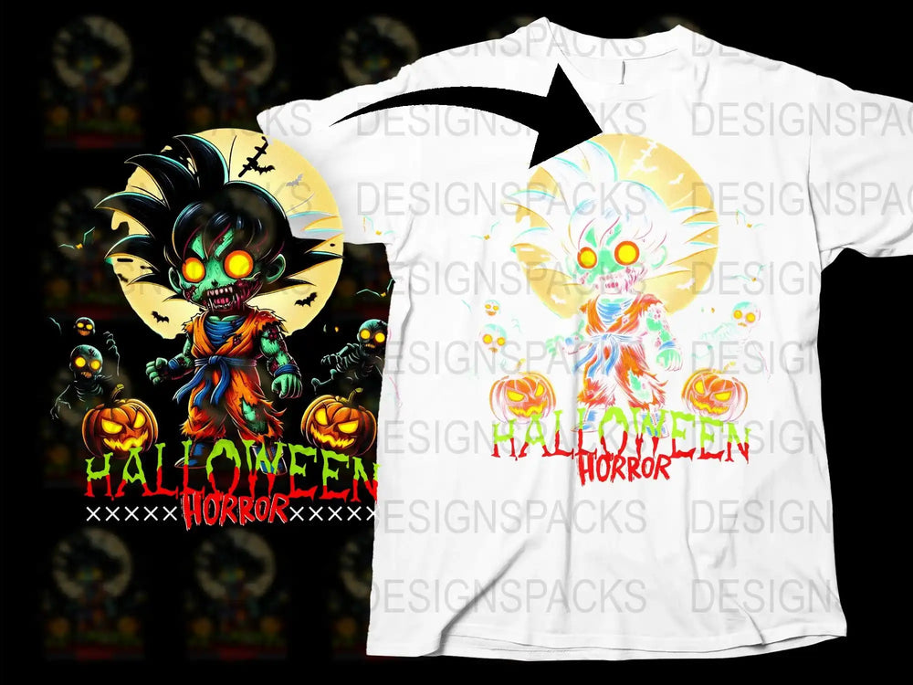 Halloween Horror T-Shirt, Spooky Pumpkin Monster Graphic Tee, Unisex Adult Casual Wear