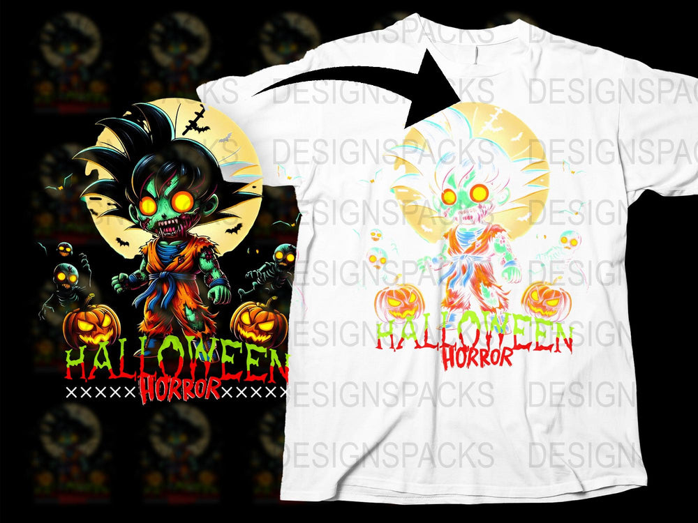 Halloween Horror T-Shirt, Spooky Pumpkin Monster Graphic Tee, Unisex Adult Casual Wear