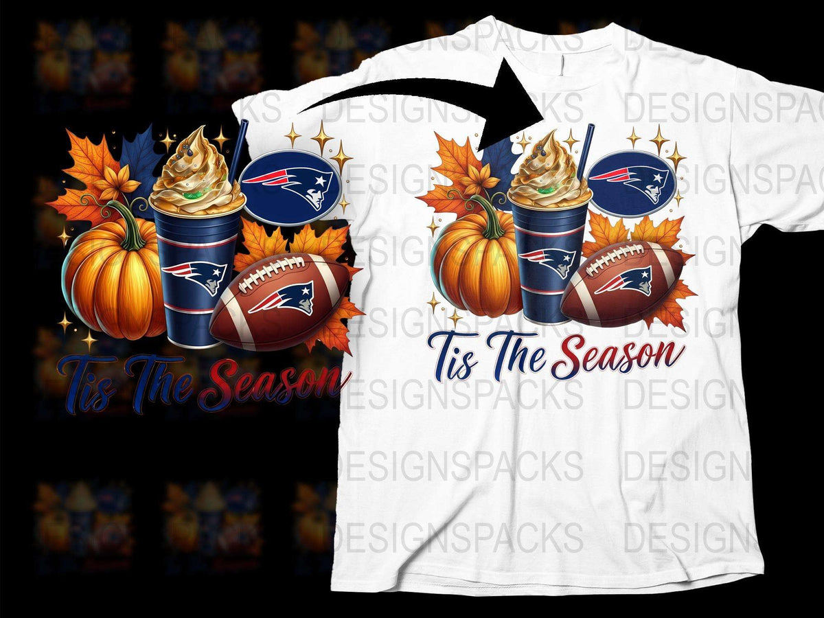 Autumn Sports Theme T-Shirt, Pumpkin Spice Football Design, Fall Season Casual Wear