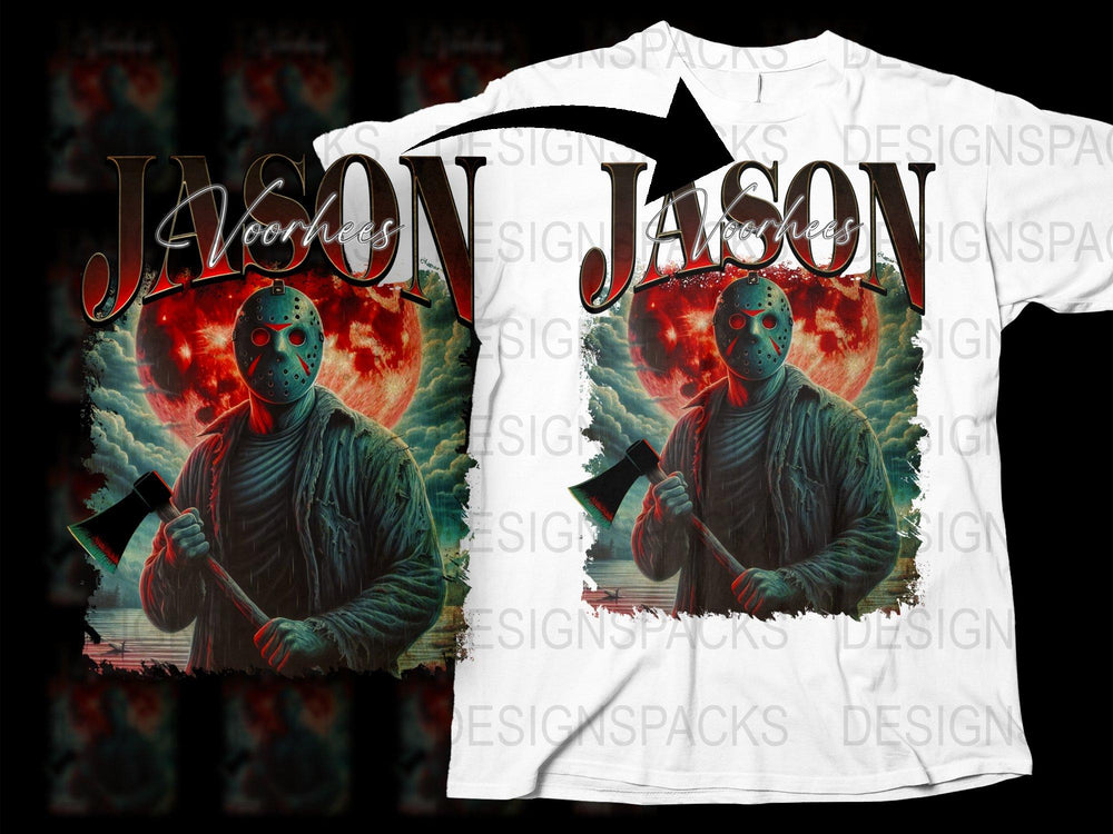 Jason Horror Movie Inspired Graphic T-Shirt, Vintage Style Horror Tee, Unisex Adult Sizes, Halloween Apparel