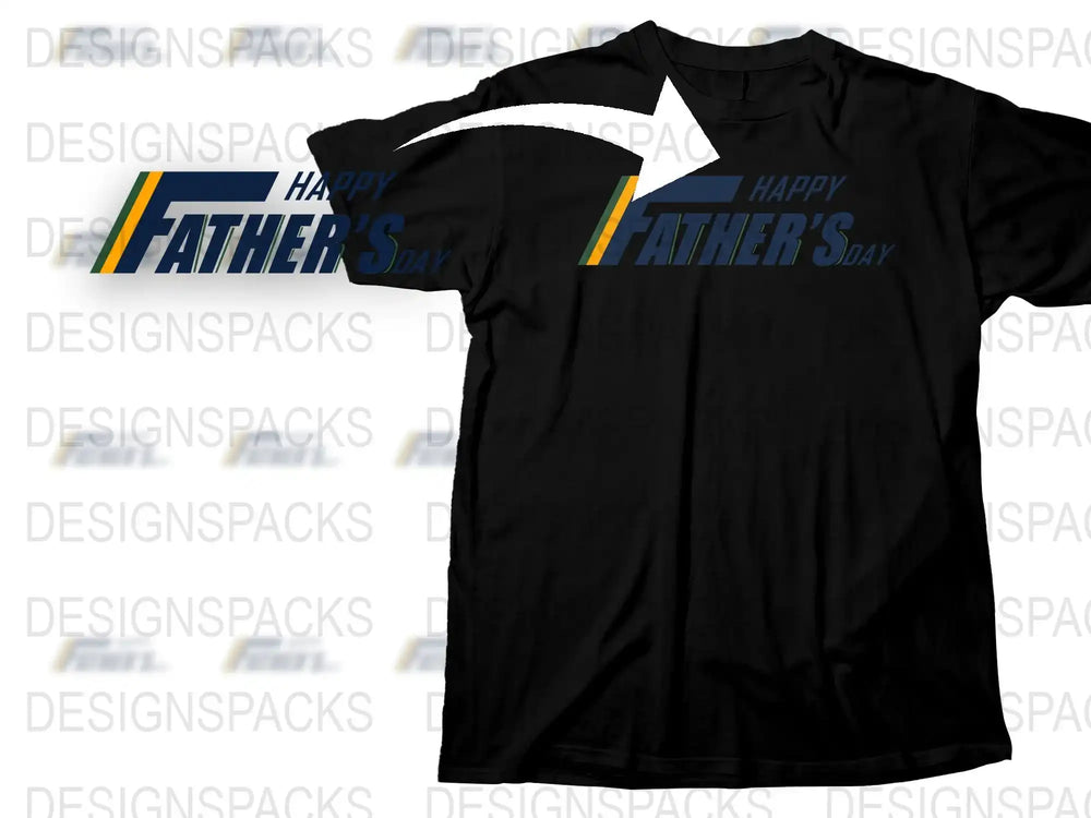 Happy Father's Day T-Shirt, Cool Dad Gift, Unique Father's Day Present, Men's Black Tee