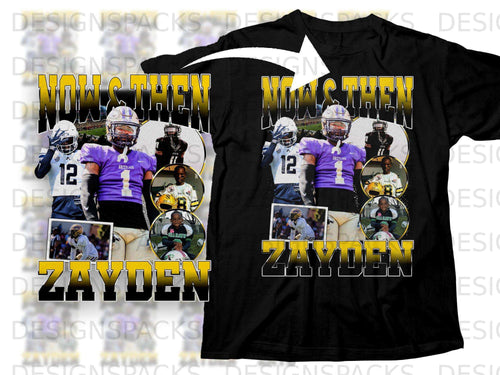 T-shirt featuring a football player, 