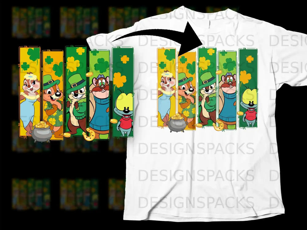 Chip Dale Gadget St Patricks Cartoon Gold Shamrocks product type