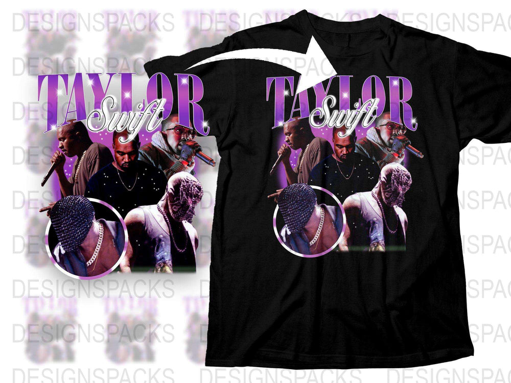 Taylor Inspired Graphic T-Shirt, Purple Pop Star Concert Tee, Unique Music Fan Apparel