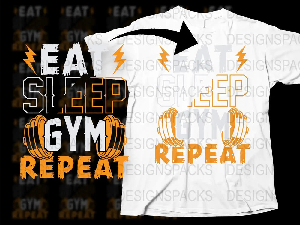 Eat Sleep Gym Repeat T-Shirt, Fitness Motivation Workout Tee, Unisex Gym Apparel, Athletic Training Shirt, Gift for Fitness Lovers