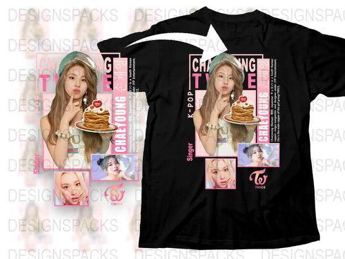 K-Pop Fashion T-Shirt Chaeyoung TWICE Inspired Graphic Tee, Casual Streetwear, Gift for Fans