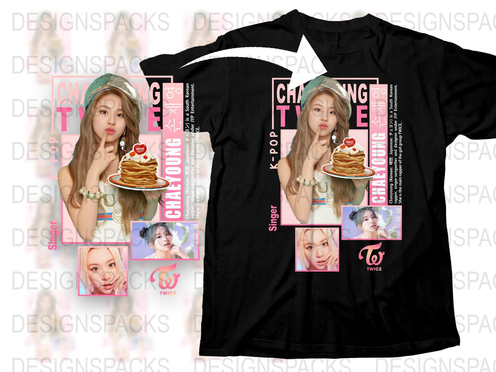 K-Pop Fashion T-Shirt Chaeyoung TWICE Inspired Graphic Tee, Casual Streetwear, Gift for Fans