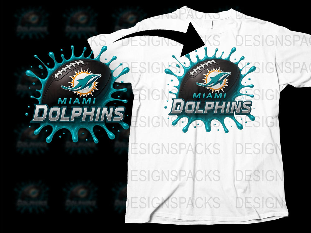 Miami Dolphins T-Shirt, NFL Team Logo Graphic Tee, Unisex Football Shirt, Sports Fan Apparel Gift