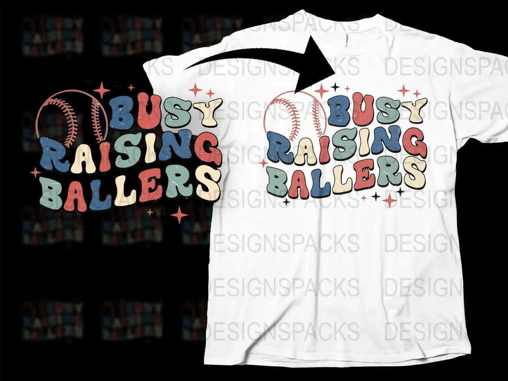 Busy Raising Ballers T-Shirt, Baseball Mom Graphic Tee, Sports Parent Casual Shirt, Gift for Sports Moms, Unisex Baseball Theme Top