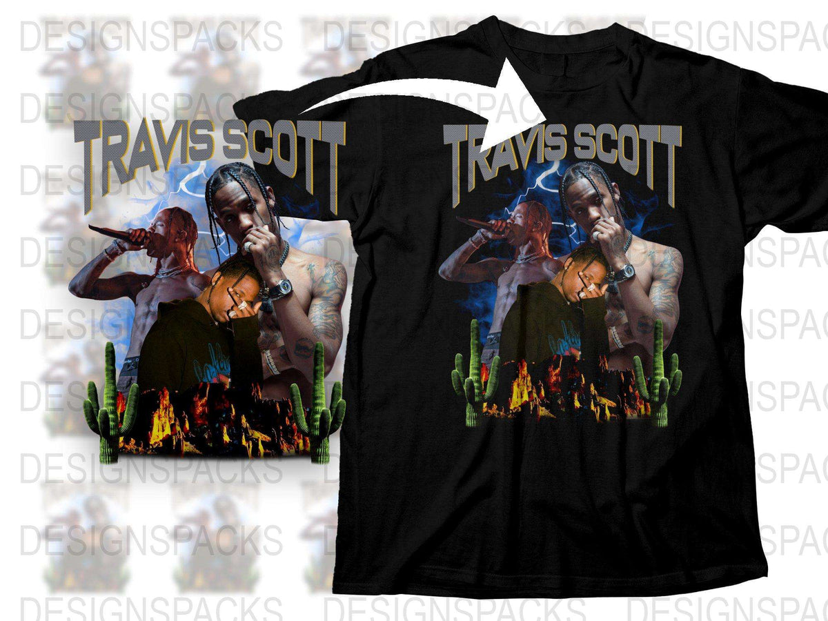 Travis Scott Inspired Graphic T-Shirt, Black Hip Hop Artist Tee, Music Fan Merch, Unisex Cotton Shirt