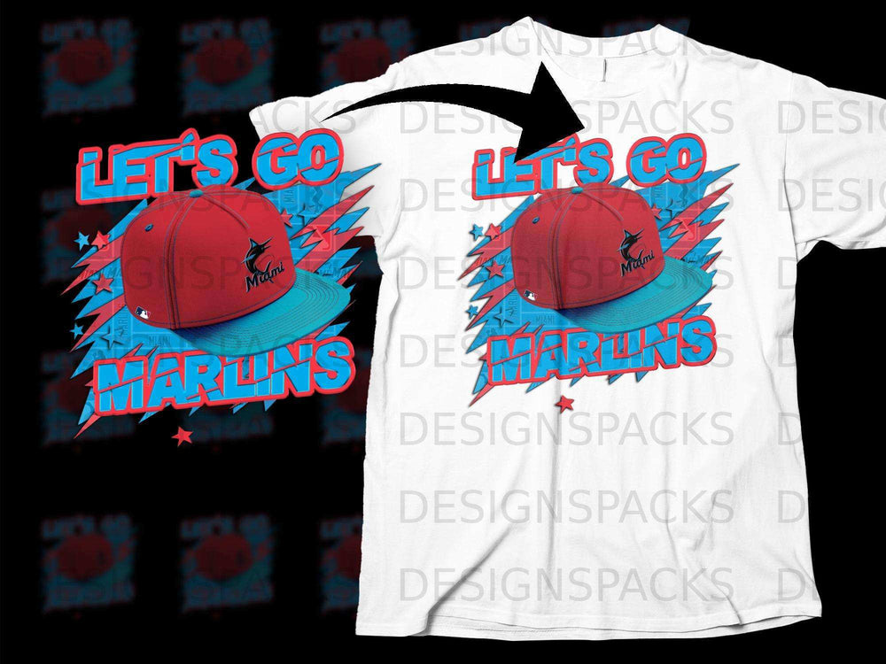 Let's Go Marlins Miami Baseball Fan T-Shirt