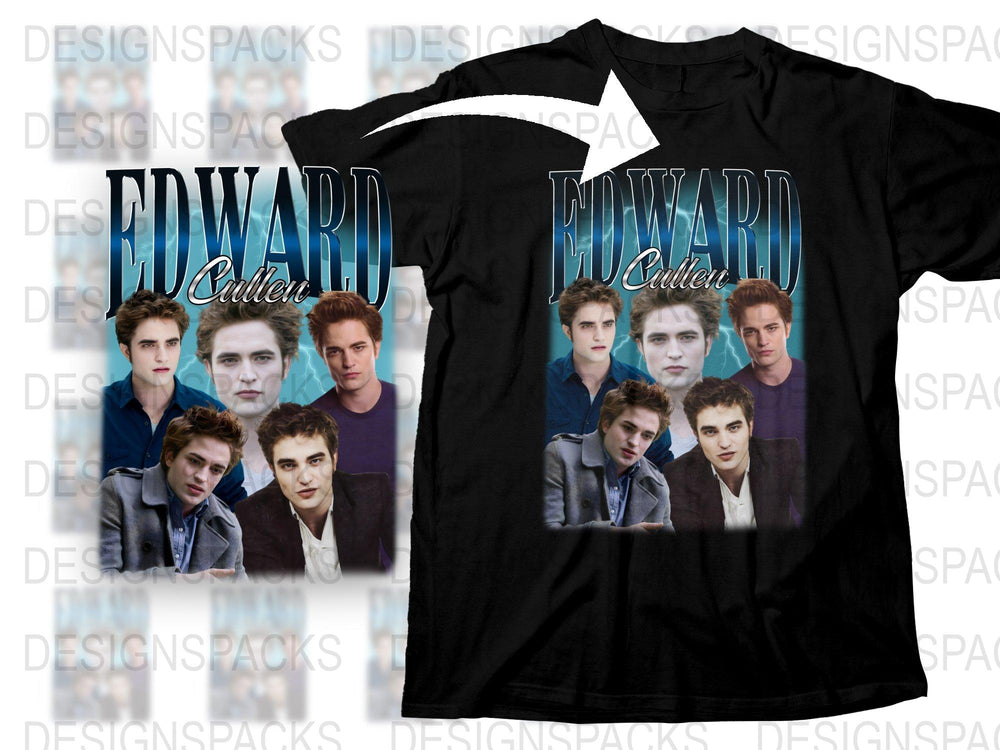Edward Cullen Twilight Saga Inspired Graphic T-Shirt, Movie Fan Apparel, Unisex Cotton Tee, Gift for Fans