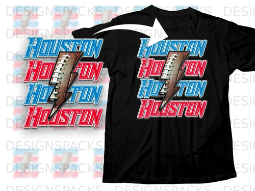 Houston Football Lightning Bolt Graphic Tee