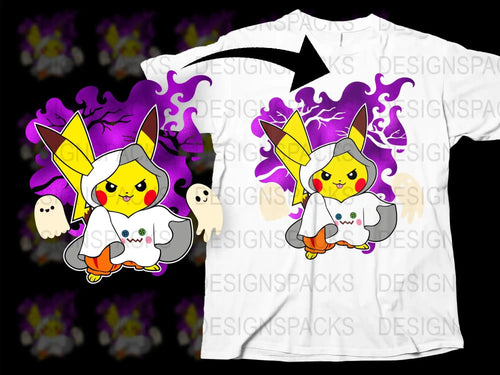 Cute Witch Cat T-Shirt, Halloween Kitty Costume Tee, Cartoon Cat Graphic Shirt, Unisex Adult and Kids Sizes