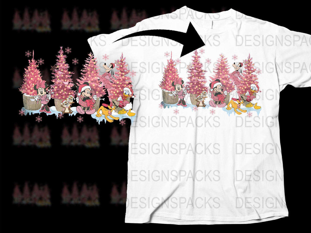 Christmas Disney T-Shirt, Kids and Adults Holiday Tee, Classic Cartoon Characters, Festive Apparel