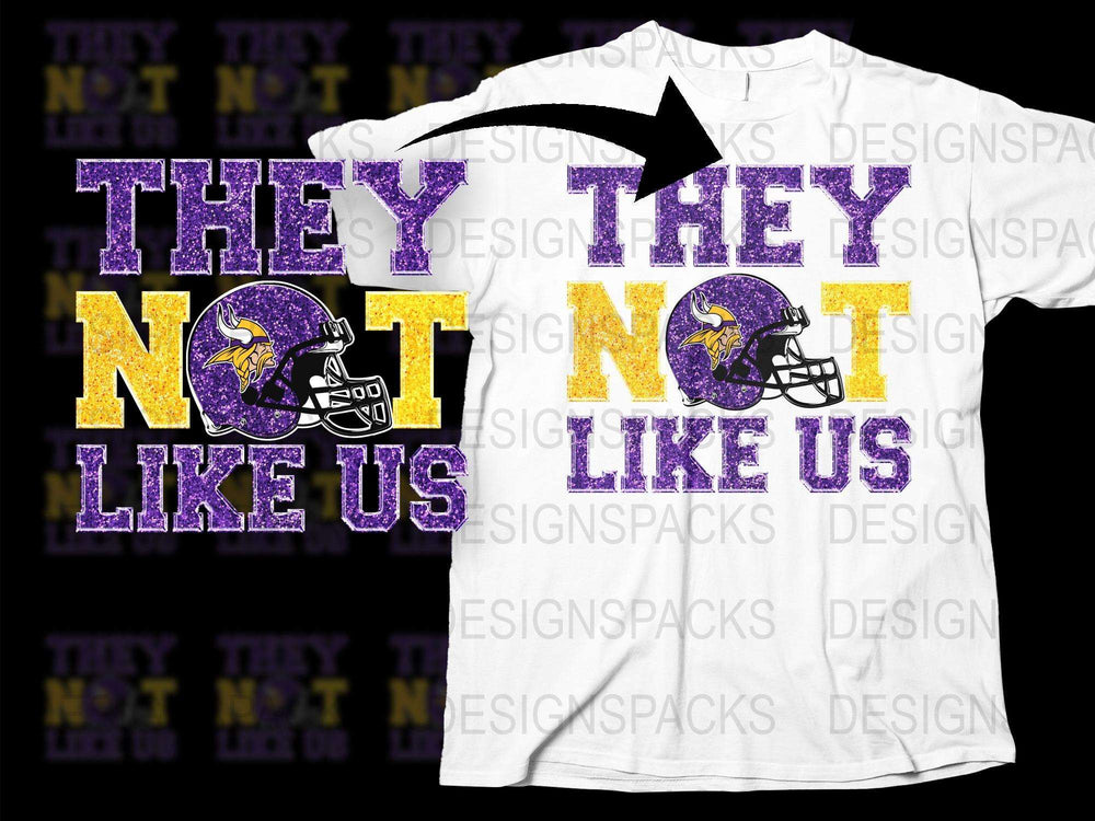 Fan T-Shirt, Purple and White, 'They Not Like Us' Text, Sports Team Graphic Tee, Casual Apparel