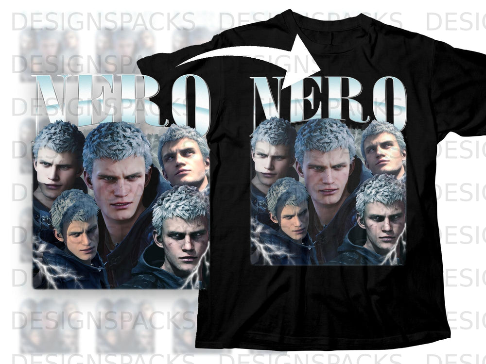 Collage of anime characters with white hair and the text "NERO".