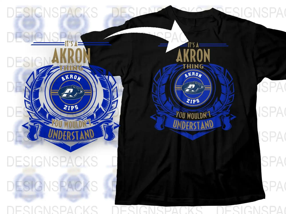 Akron Zips T-Shirt, It's a Local Thing, College Sports Tee, Graphic Print, Black Shirt, Unisex Fashion, Sports Fan Apparel