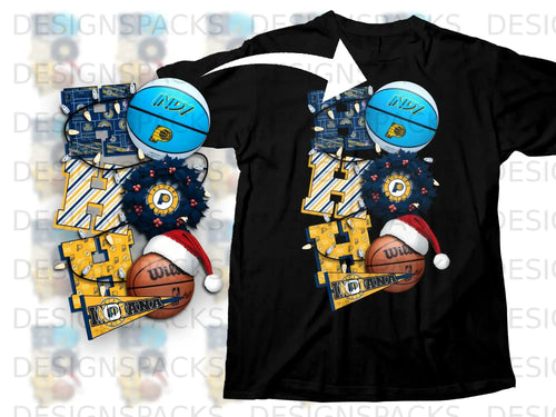 Indiana Ho Ho Ho Basketball Christmas T-shirt