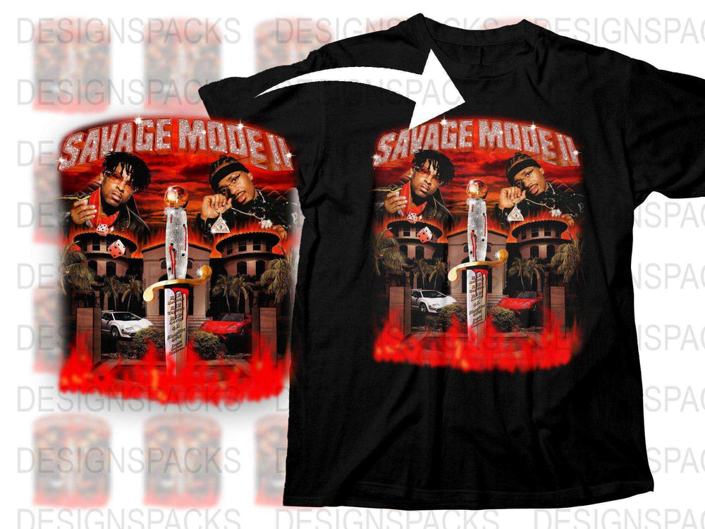 Savage Mode II Album Cover T-Shirt, Hip Hop Merch, Graphic Tee, Music Fan Apparel