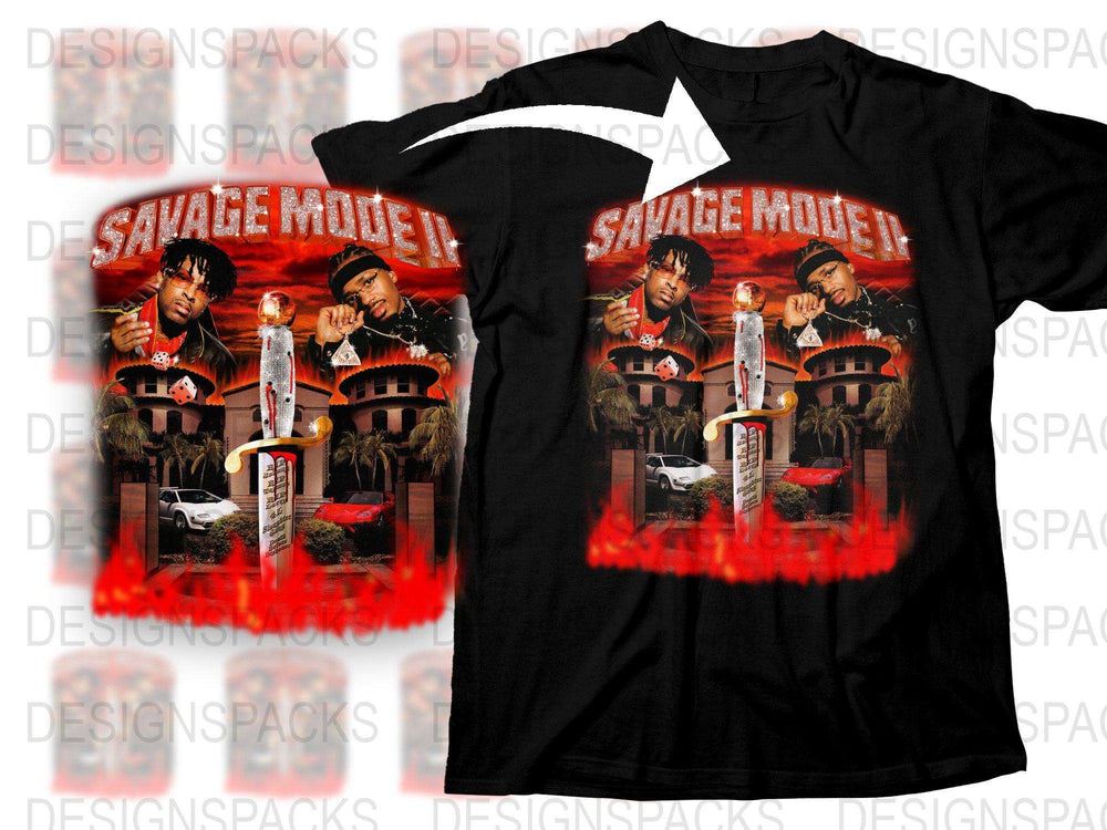 Savage Mode II Album Cover T-Shirt, Hip Hop Merch, Graphic Tee, Music Fan Apparel