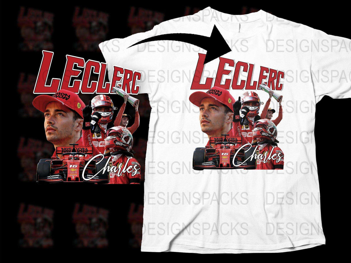 Charles Leclerc Racing Driver Graphic T-Shirt, Formula One Fan Merch, Motorsport Casual Wear, Unique Gift Idea