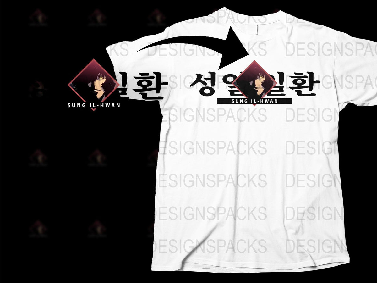 Sung Il-Hwan Graphic T-Shirt, Korean Text Design, Anime Inspired Tee, Casual Streetwear, Unisex Cotton Shirt