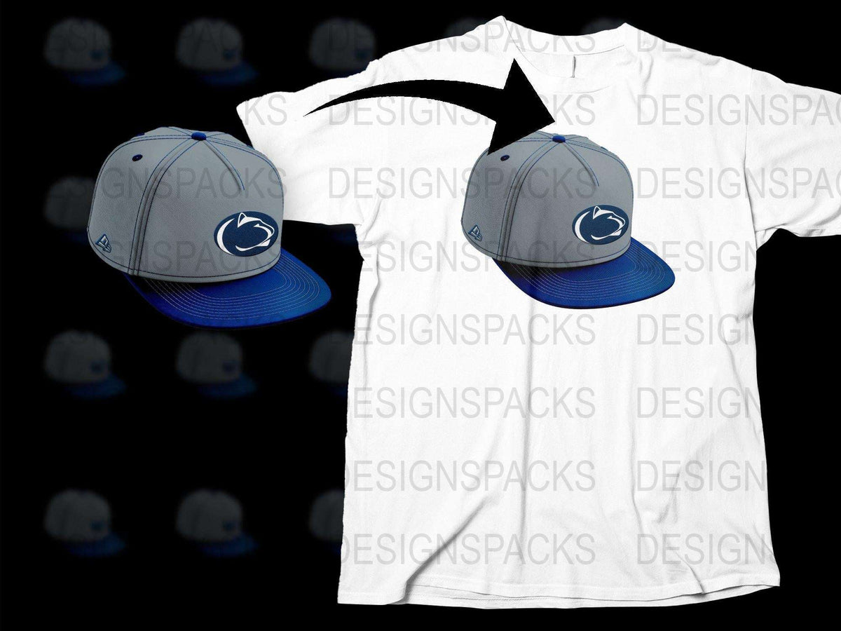 Penn State University Logo T-Shirt and Baseball Cap Set, PSU Nittany Lions Apparel