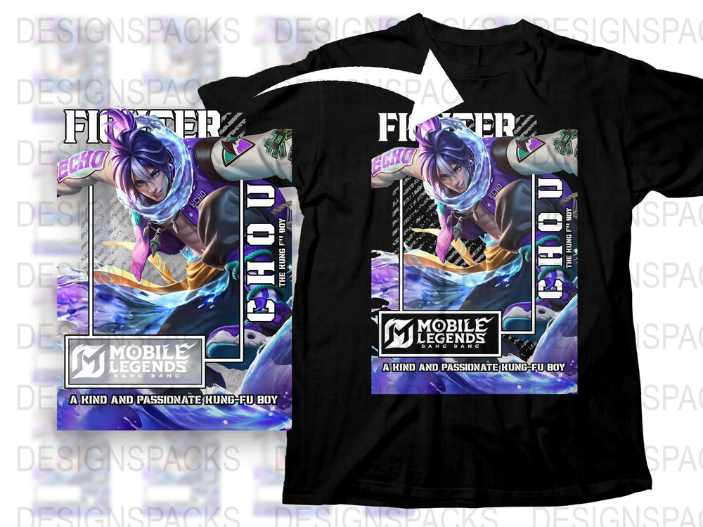 Mobile Legends Fighter Echo T-Shirt, Passionate Kung-Fu Boy Graphic Tee, Gaming Apparel, Unique Gamer Gift