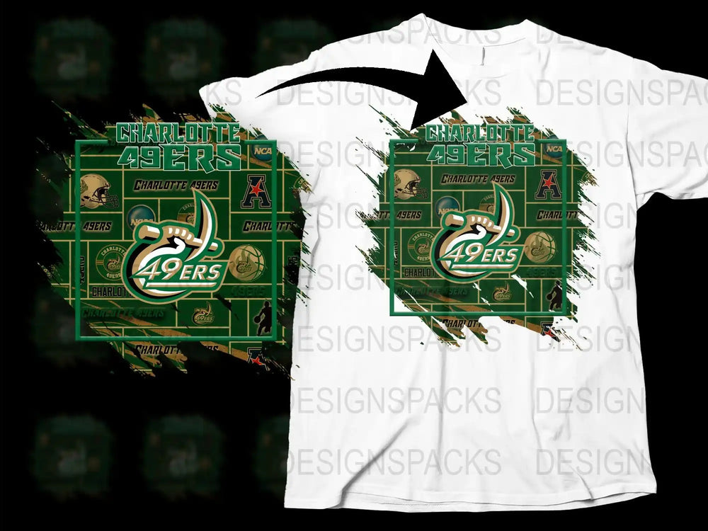 Charlotte 49ers T-Shirt, Vintage College Football Tee, Graphic Print Shirt, Sports Fan Apparel