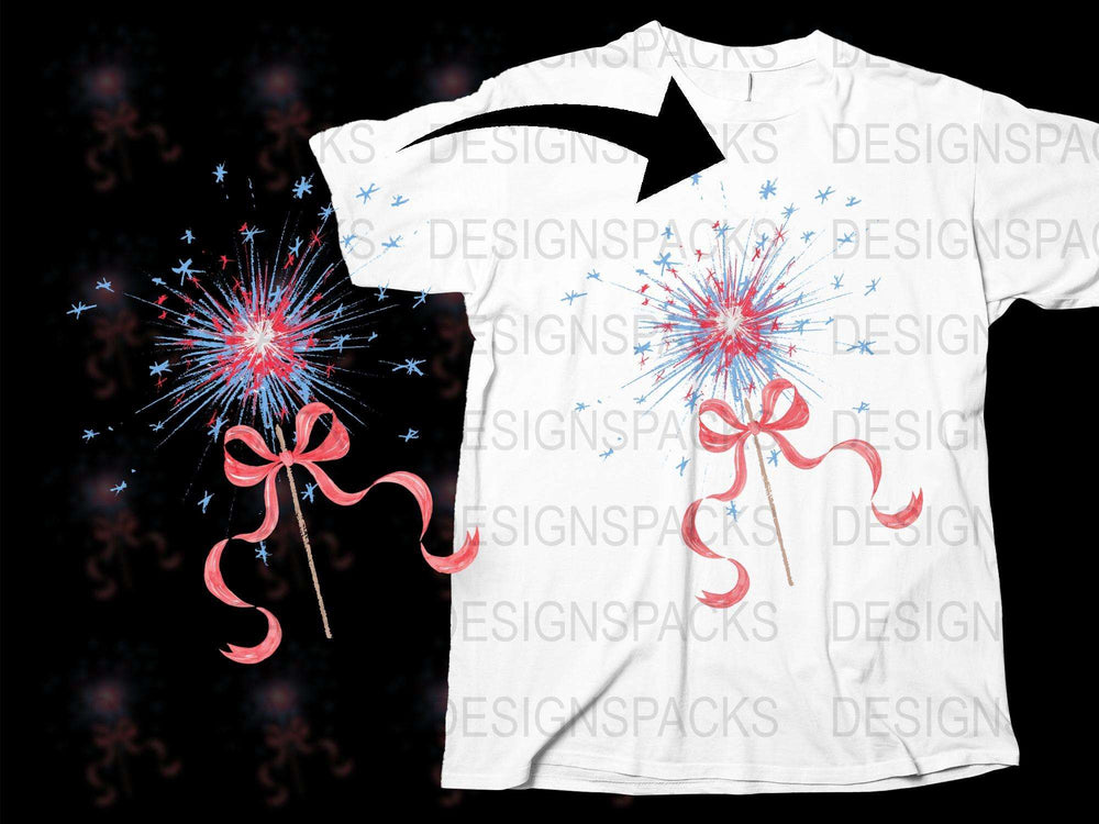 Festive Fireworks T-Shirt, Patriotic July 4th Sparkler Graphic Tee, Unisex White Cotton Shirt
