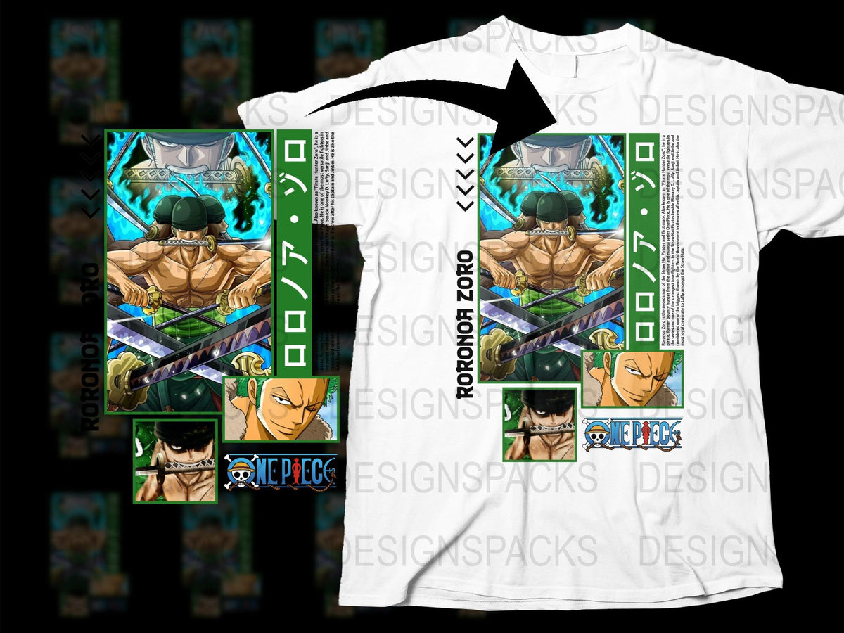 One Piece Anime T-Shirt, Roronoa Zoro Graphic Tee, Manga Character Shirt, Cool Urban Style, Unisex Cotton Top