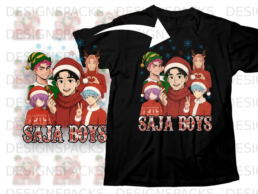 Saja Boys Anime Christmas Design T-Shirt