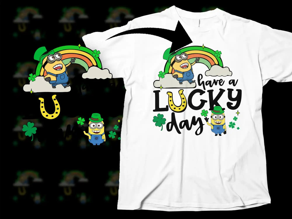 Minion Have a LUCKY Day Shamrock Rainbow product type