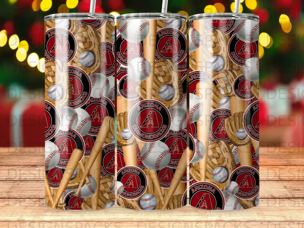 Arizona Diamondbacks baseball pattern with gloves, bats, and balls.
