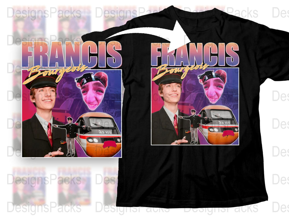 Francis Bourgeois Fan T-Shirt, Train Spotting Enthusiast Tee, Unique Graphic Design, Gift for Railway Fans