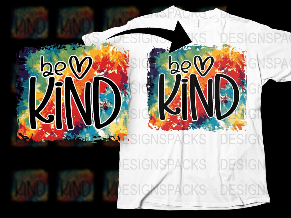 Be Kind Colorful Splash T-Shirt, Inspirational Quote Unisex Tee, Vibrant Heart Graphic Shirt