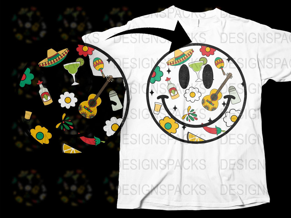 Dia de los Muertos T-Shirt, Mexican Sugar Skull Graphic Tee, Floral Sombrero Design, Unisex Cotton Shirt
