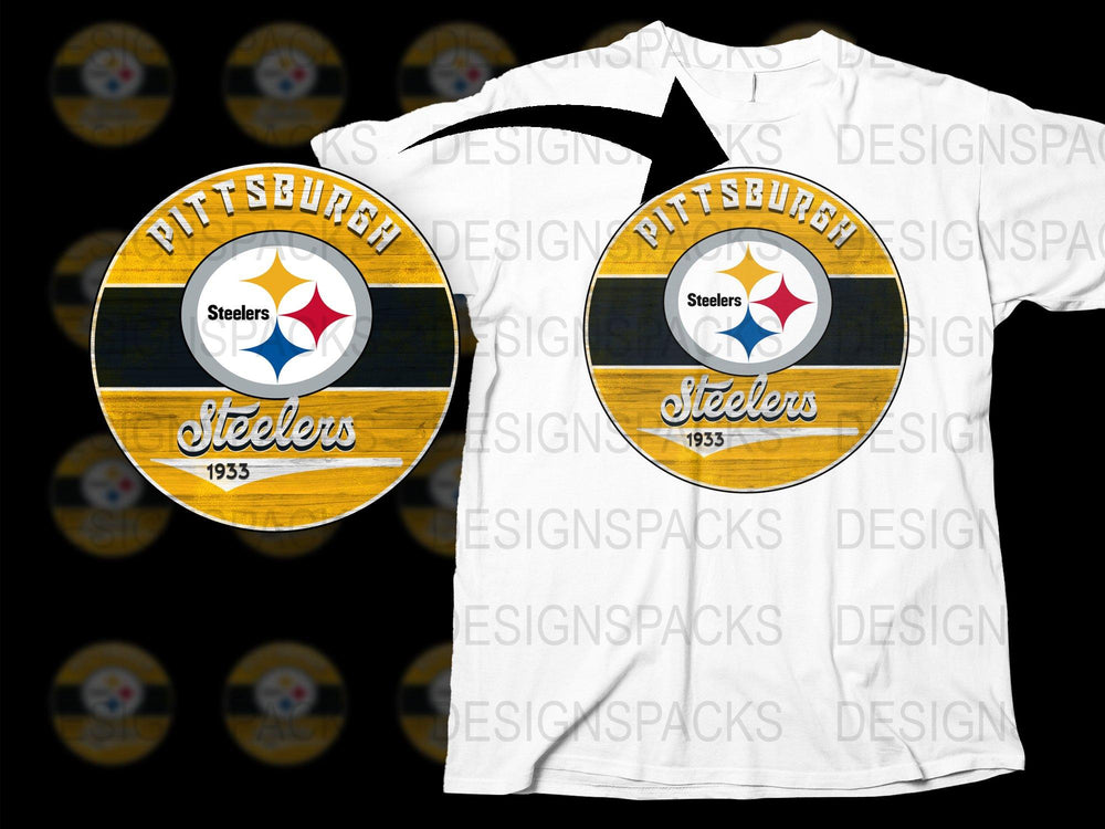 Pittsburgh Steelers 1933 Logo T-Shirt, Vintage Sports Fan Apparel, Gift Idea