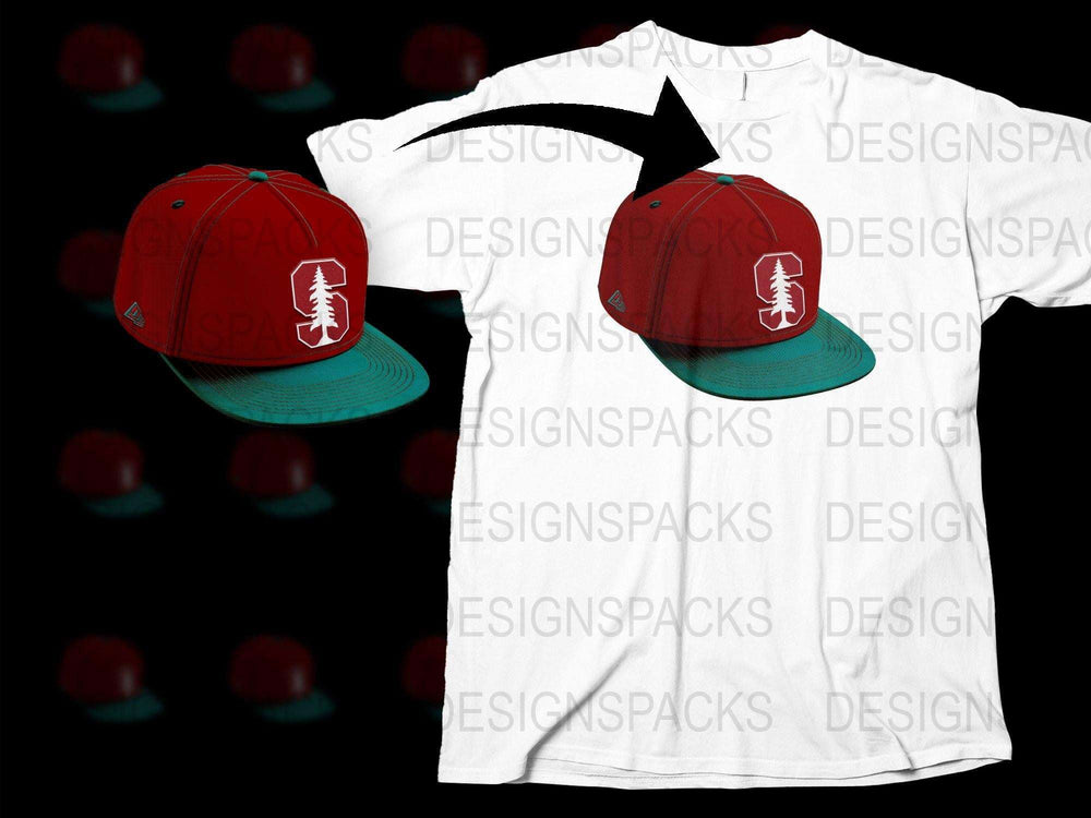 Red and Green Baseball Cap, Tree Logo, Adjustable Snapback Hat, Unisex Sports Cap