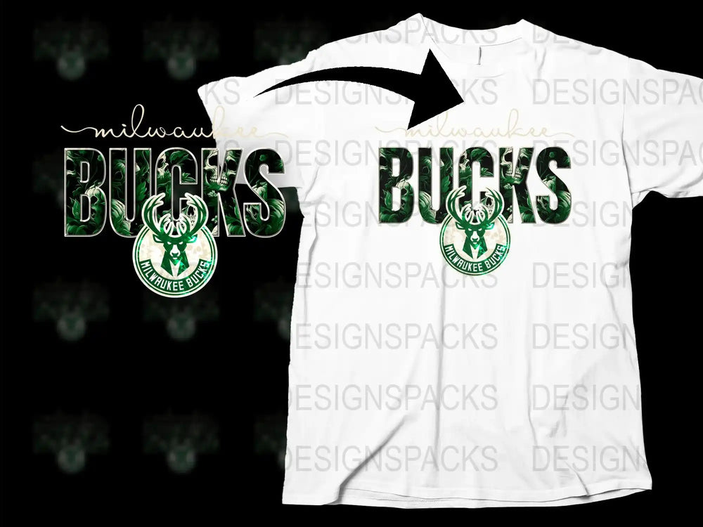 Milwaukee Bucks Inspired T-Shirt, Unisex Basketball Team Graphic Tee, Sports Fan Apparel, Green White Design