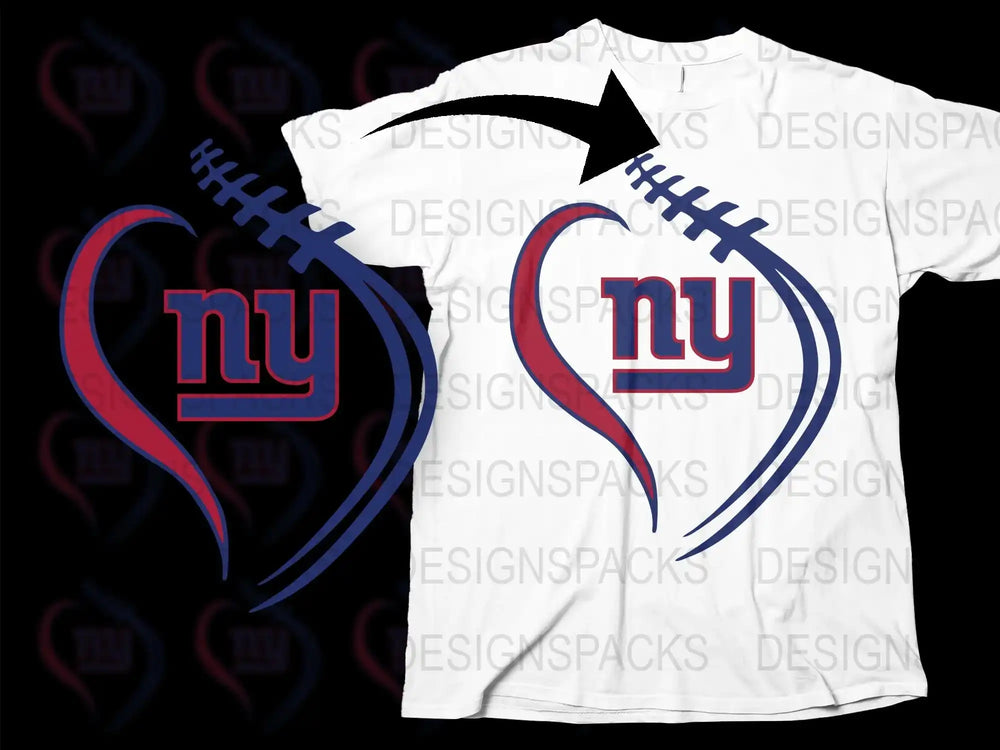 New York Football Team Logo T-Shirt, NY Sports Fan Apparel, White Graphic Tee, Unisex Casual Wear