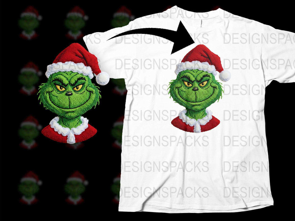 Grinch Christmas T-Shirt, Santa Hat Holiday Tee, Festive Winter Apparel, Unique Gift Idea