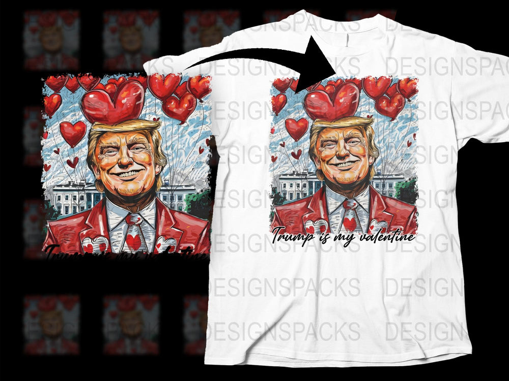 Trump Valentine's Day T-Shirt, Funny Political Gift, Heart Balloon Graphic Tee, Unique President Tee