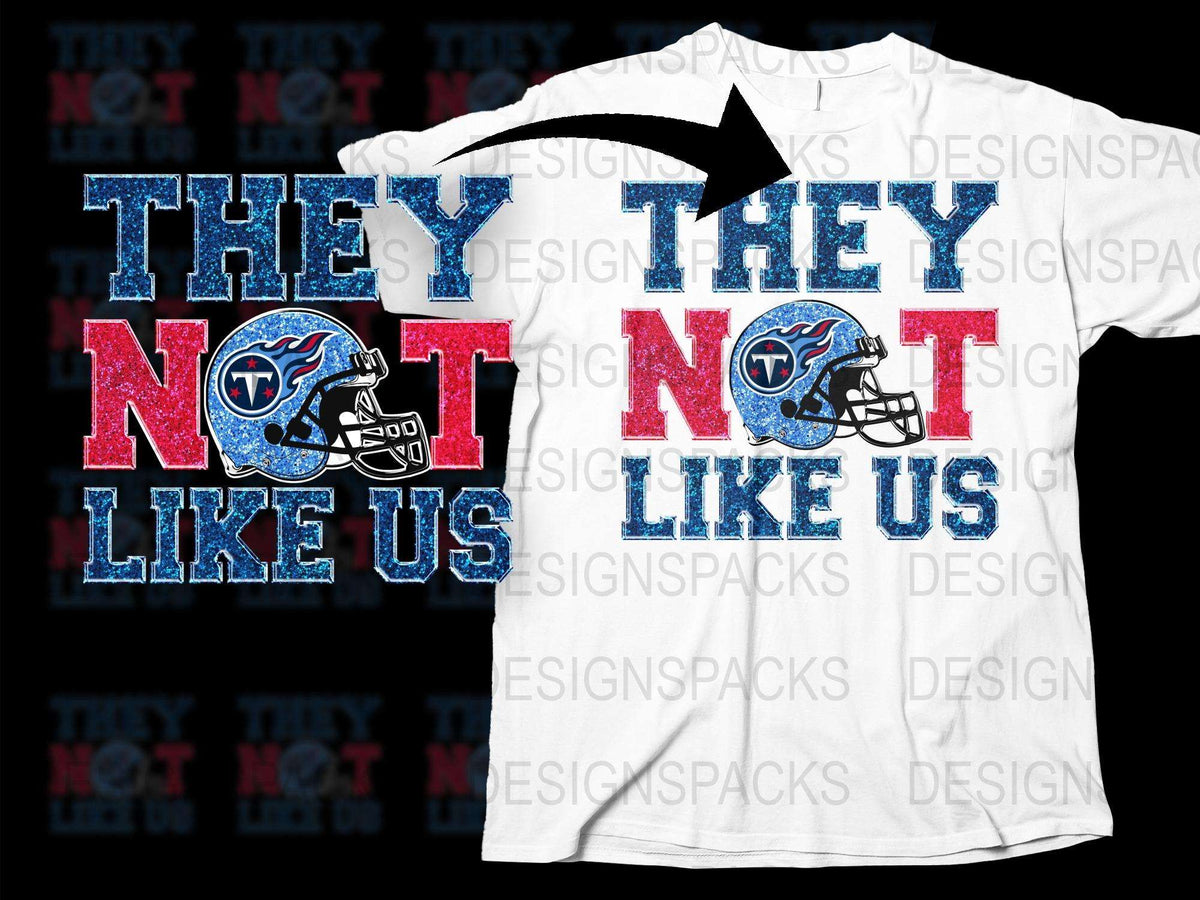 Tennessee Titans Inspired T-Shirt, They Not Like Us, Football Fan Apparel, Sports Team Graphic Tee, Red Blue White Design