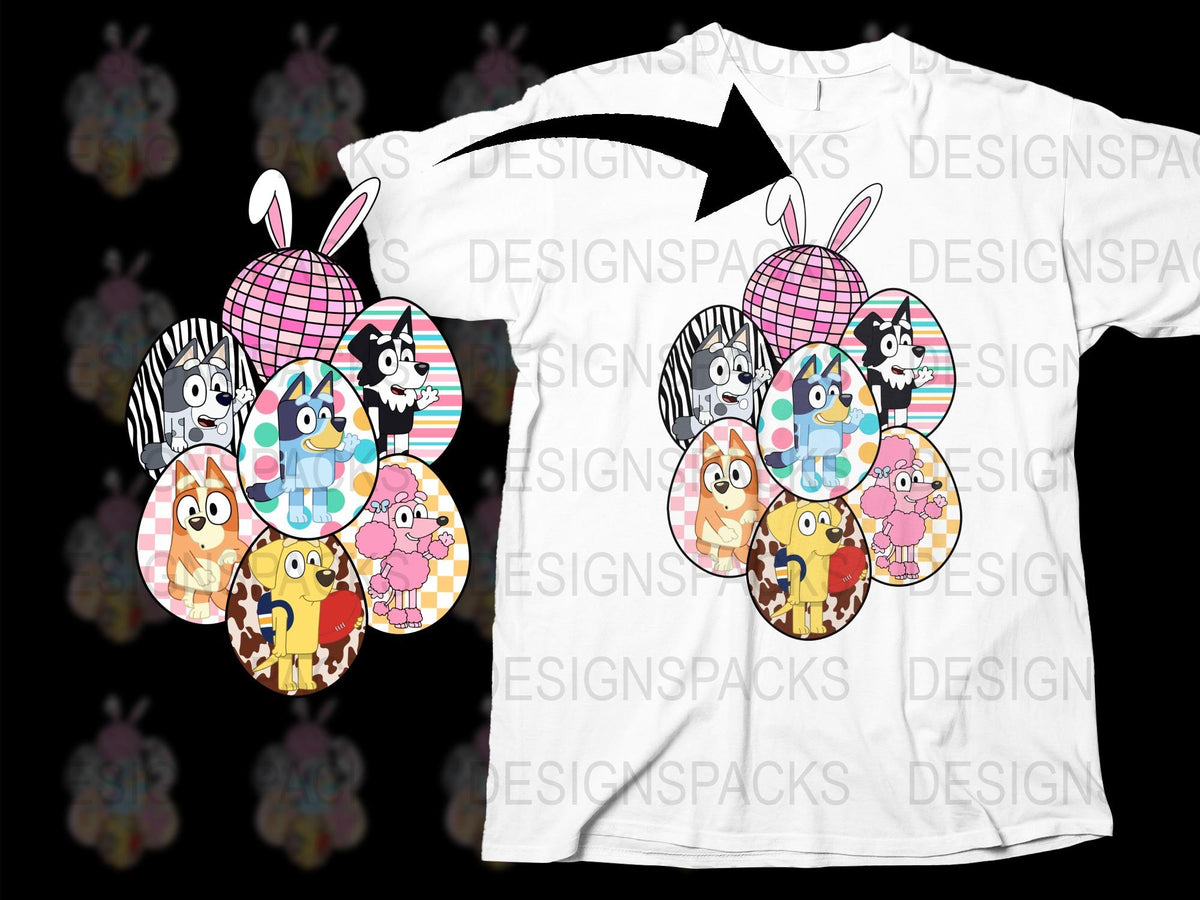 Easter Egg T-Shirt Colorful Bunny Patterns Cute Spring Holiday Apparel Unisex Kids Adults