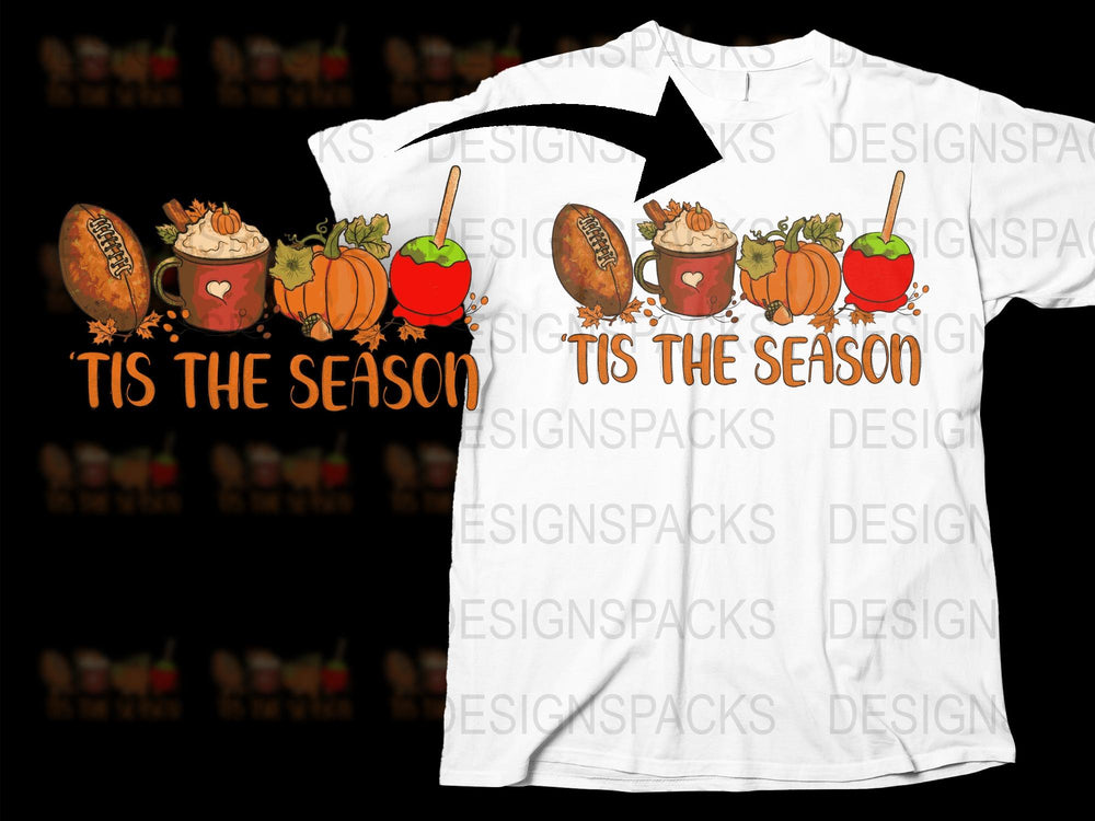 Autumn Season T-Shirt, Fall Pumpkin Spice Latte Design, Thanksgiving Tee, Cozy Pumpkin Shirt, Harvest Season Apparel