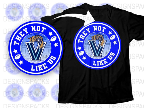 'They Not Like Us' Motivational Quote T-Shirt, Bold Graphic Tee, Unisex Casual Wear, Blue and White Design